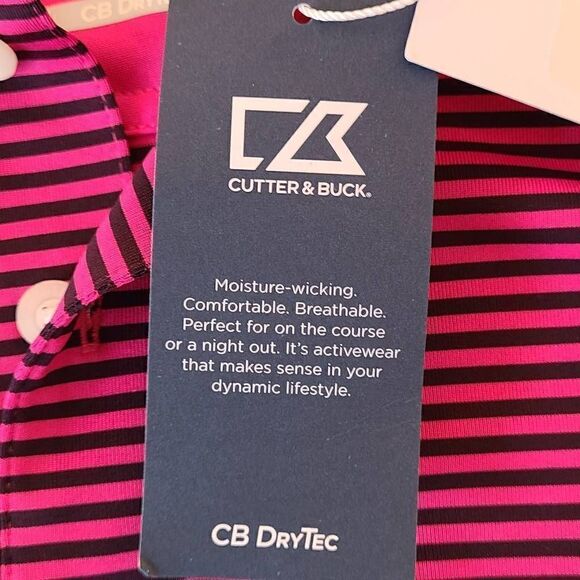 NWT Cutter & Buck Men's Drytek Stripe Polo Shirt Size Large - Picture 7 of 15